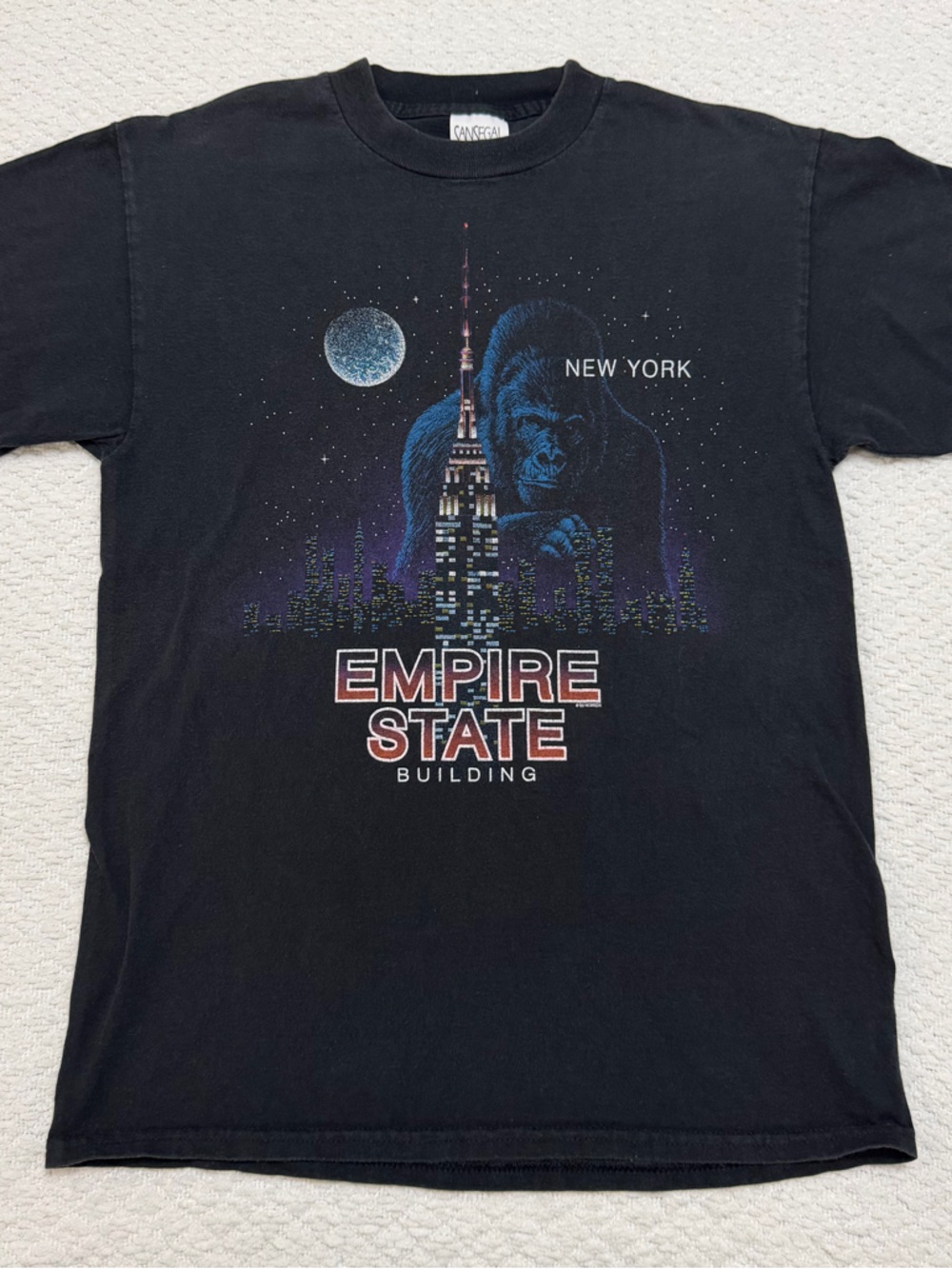 Vintage San Segal New York Empire State Building King Kong Black T-Shirt Size M